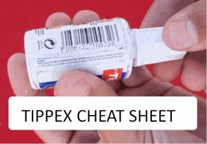 How to copy on an exam TIPPEX CHEAT SHEET